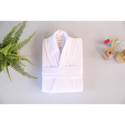 חלוק רחצה כותנה 100% VALOR SİLVER WHITE ONE SIZE