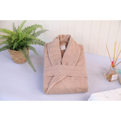 חלוק רחצה כותנה 100% VALOR SİLVER BROWN ONE SIZE