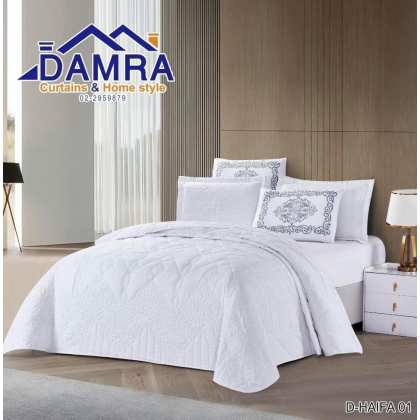 סט מצעי קיץ (4 חלקים) יחיד מבית Damra S-HAIFA 01 — לבן