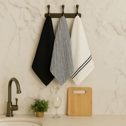סט מגבות מטבח 3 חלקים VALOR ATLANTIS NAVY 45X70 CM