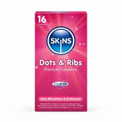 Skins Dots & Ribs — 16 קונדומים