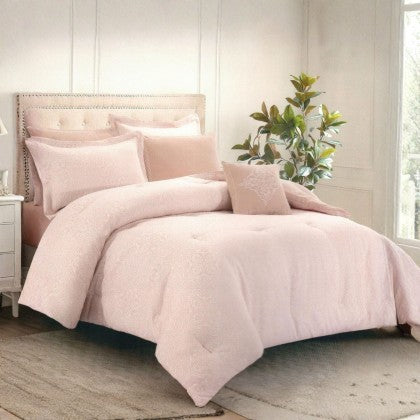 TAILOR JACQUARD CAVION PINK KING 260X240CM 7 סט כיסוי מיטה חלקים